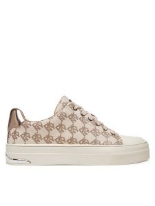 DKNY Trampki York Lace UP Sneak K2533982 Beżowy. Brązowe trampki DKNY, bez wzorów, z materiału, bez zapięcia. Za 269,99 zł.