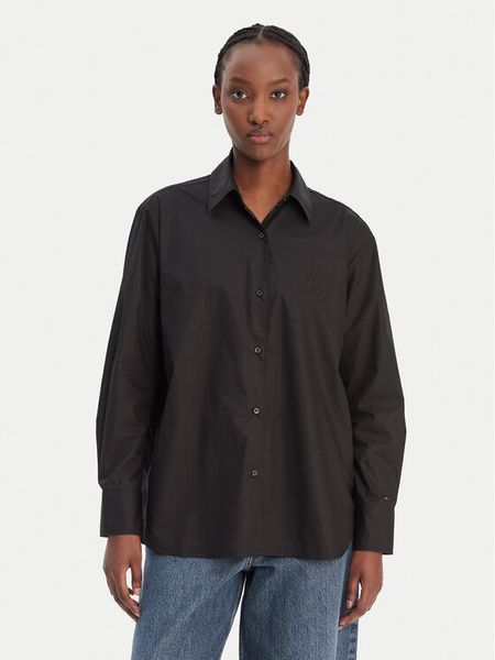 Tommy Hilfiger Koszula WW0WW48190 Czarny Regular Fit. Czarne koszule TOMMY HILFIGER, bez wzorów, z bawełny, bez kołnierzyka, bez ramiączek. Za 419,99 zł.