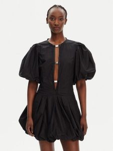 PINKO Sukienka koktajlowa Oliver 105212 A2LD Czarny Regular Fit. Czarne sukienki Pinko, bez wzorów, z bawełny, wizytowe, bez kołnierzyka, bez ramiączek. Za 649,99 zł.