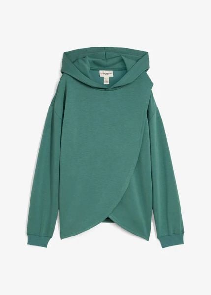 Bluza z kapturem z miękkiej mieszanki wiskozy. Fioletowe bluzy bonprix, bez wzorów, z wiskozy, z kapturem. Za 117,99 zł.