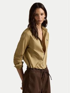 Polo Ralph Lauren Koszula 211A92177012 Beżowy Classic Fit. Brązowe koszule Polo Ralph Lauren, m, bez wzorów, z bawełny, bez kołnierzyka, bez ramiączek. Za 449,99 zł.