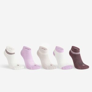 Skarpety sportowe tenis RS160 Mid podwyższone 5 par. Skarpetki DECATHLON, bez wzorów, z bawełny. Za 34,99 zł.