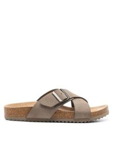 DeeZee Klapki WS280601-02 Szary. Szare klapki DeeZee, bez wzorów, z syntetyku, bez obcasa. Za 119,99 zł.