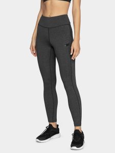 4F Legginsy treningowe szybkoschnące damskie XXS. Czarne legginsy 4f, bez wzorów, z dzianiny, z podwyższonym stanem. W wyprzedaży za 69,99 zł.
