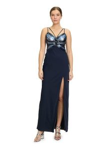 Vera Mont Sukienka w kolorze granatowym rozmiar: 36. Niebieskie sukienki Vera Mont, bez wzorów, bez kołnierzyka, bez ramiączek, maxi. Za 382,99 zł.