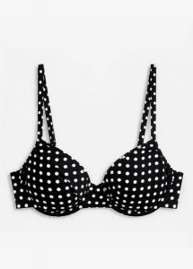 Biustonosz bikini z fiszbinami. Czarne bikini bonprix, bez wzorów. Za 99,99 zł.