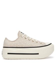 Converse Trampki Chuck Taylor All Star Lift Double Stack Platform Deer A17884C Beżowy. Brązowe trampki Converse, bez wzorów, z materiału, bez zapięcia. Za 419,99 zł.