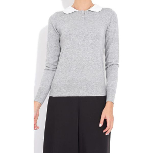 Sweter w kolorze szarym. Szare swetry klasyczne marki William de Faye, z kaszmiru. W wyprzedaży za 136,95 zł.