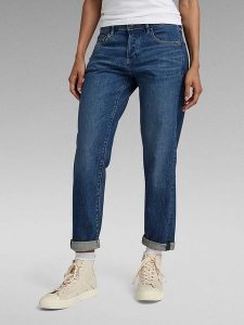 G-Star Dżinsy - Boyfriend fit - w kolorze niebieskim rozmiar: W25/L30. Niebieskie jeansy G-Star, z aplikacjami. Za 456,95 zł.