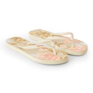 Japonki damskie Rip Curl La Isla Bloom Open Toe. Brązowe klapki RIPCURL, bez wzorów, z otwartym noskiem, bez obcasa. Za 67,99 zł.