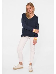 Zwillingsherz Bluza "Uni Neon" w kolorze granatowym rozmiar: S/M. Niebieskie bluzy Zwillingsherz, m, bez wzorów, z bawełny, bez kaptura. Za 206,45 zł.