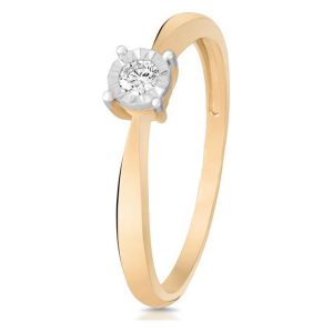 Piękny Pierścionek - , Brylant 0,08ct. Pierścionki marki W.KRUK. Za 1 590,00 zł.