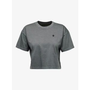 Koszulka bawełniana damska Black Diamond Diamond Crop SS Tee. Szare koszulki sportowe Black Diamond, bez wzorów, z bawełny, bez ramiączek. Za 156,99 zł.