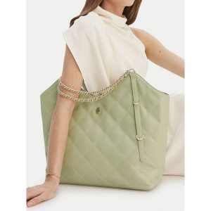 Torebka Badura. Zielone shopper bag Badura, bez wzorów, bez dodatków. Za 299,99 zł.