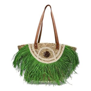 Zielona Torebka Damska Sca'Viola Stylowy Koszyk Boho. Zielone torebki klasyczne Sca'viola, bez wzorów, z jeansu, bez dodatków. Za 249,00 zł.