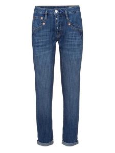 Herrlicher Dżinsy - Slim fit - w kolorze niebieskim rozmiar: W26. Niebieskie jeansy Herrlicher, z aplikacjami, ze skóry, z podwyższonym stanem. Za 83,42 zł.