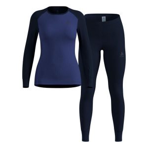 Bielizna termoaktywna - zestaw Odlo Set ACTIVE WARM Special Set. Niebieskia komplety bielizny ODLO, bez wzorów. Za 479,99 zł.