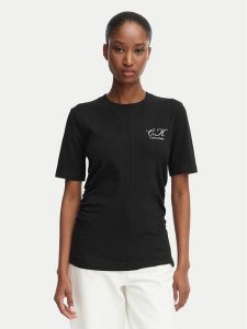 Calvin Klein Jeans T-Shirt LV047G808G Czarny Slim Fit. Czarne t-shirty Calvin Klein Jeans, xxl, bez wzorów, z bawełny, bez kołnierzyka, bez ramiączek. Za 209,99 zł.