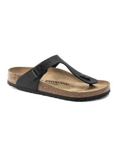 Birkenstock Skórzane japonki "Gizeh" w kolorze czarnym rozmiar: 35. Czarne klapki Birkenstock, bez wzorów, ze skóry, z otwartym noskiem, bez obcasa. Za 386,53 zł.