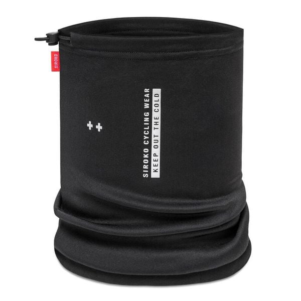 Komin na szyję termoaktywny rowerowy unisex Ultra Pola. Czarne szaliki SIROKO, bez wzorów, z materiału. Za 63,00 zł.