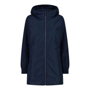 Kurtka przeciwdeszczowa z odpinanym kapturem damska CMP. Niebieskie kurtki CMP, bez wzorów. Za 596,05 zł.