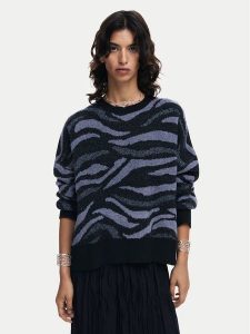 Desigual Sweter Winnipeg 24WWJF20 Czarny Regular Fit. Czarne swetry klasyczne Desigual, m, z syntetyku, bez kołnierzyka. Za 399,99 zł.