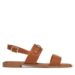 Sandały Nine West. Brązowe sandały Nine West, bez wzorów, bez obcasa, na płaskiej podeszwie, bez zapięcia. Za 135,99 zł.