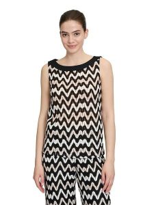 BETTY & CO Top w kolorze kremowo-czarnym rozmiar: L. Czarne topy Betty & Co, l, bez wzorów, bez kołnierzyka, bez ramiączek. Za 104,95 zł.