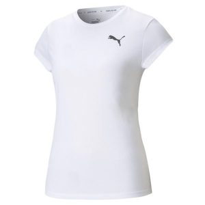 T-shirt z krótkim rękawem damski Puma ACTIVE. Białe t-shirty Puma, l, bez wzorów, bez kołnierzyka, bez ramiączek. Za 211,00 zł.