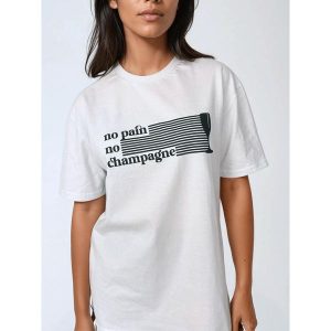 Biały T-shirt Damski - No Pain No Champagne BeShaped. Zielone t-shirty BESHAPED, bez wzorów, z bawełny, bez kołnierzyka, bez ramiączek. W wyprzedaży za 169,15 zł.