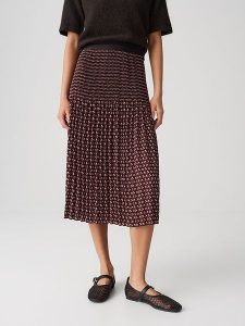 OPUS Spódnica "Ribane" w kolorze bordowo-czarnym rozmiar: 40. Czarne spódnice Opus, bez wzorów, midi. Za 214,95 zł.