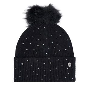 Czapka Guess. Czarne czapki Guess, z aplikacjami. Za 129,99 zł.