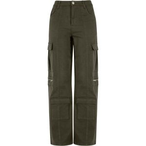 Spodnie Damskie Utility Twill Stretch Loose Cargo Trousers. Brązowe spodnie dresowe Urban Classics, bez wzorów. Za 187,99 zł.