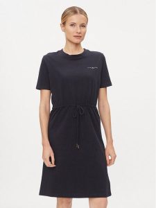 Tommy Hilfiger Sukienka codzienna 1985 WW0WW40734 Granatowy Regular Fit. Niebieskie kombinezony TOMMY HILFIGER, na co dzień, xxs, bez wzorów, z bawełny, bez kołnierzyka, bez ramiączek, proste. Za 279,99 zł.