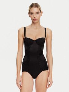 Dolce&Gabbana Body O9A05T ONO13 Czarny Slim Fit. Czarne body i gorsety Dolce&Gabbana, bez wzorów, z jedwabiu. Za 4 299,00 zł.