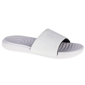 Klapki damskie Under Armour Ansa Fixed Slides. Białe klapki Under Armour, bez wzorów, z materiału, bez obcasa. Za 89,99 zł.