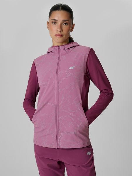 4F Bluza do biegania regular z kapturem damska - fioletowa XL. Fioletowe bluzy 4f, s, bez wzorów, z materiału, z kapturem. Za 299,99 zł.