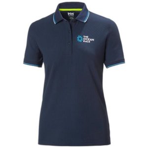 Damska koszulka polo Helly Hansen the ocean race. Niebieskie bluzki Helly Hansen, bez wzorów, sportowe, bez kołnierzyka, bez ramiączek. Za 325,50 zł.