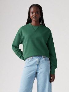 Levi´s Bluza w kolorze zielonym rozmiar: XS. Zielone bluzy s, bez wzorów, z bawełny, bez kaptura. Za 114,45 zł.