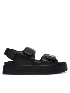 Tommy Hilfiger Sandały Leather Sporty Platform Sandal FW0FW09119 Czarny. Czarne sandały TOMMY HILFIGER, bez wzorów, ze skóry, bez obcasa, na płaskiej podeszwie, bez zapięcia. Za 569,99 zł.