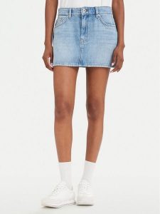 HUGO Spódnica jeansowa Galanie_2_B 50566145 Niebieski Regular Fit. Niebieskie spódnice Hugo, s, bez wzorów, z jeansu. Za 339,99 zł.