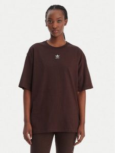 Adidas T-Shirt Essentials Boyfriend KD1371 Brązowy Oversize. Brązowe t-shirty ADIDAS, s, bez wzorów, z bawełny, bez kołnierzyka, bez ramiączek. Za 109,99 zł.