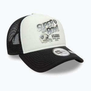 Czapka z daszkiem New Era Superbowl Trucker Las Vegas Raiders. Czarne czapki New Era, bez wzorów. Za 139,99 zł.