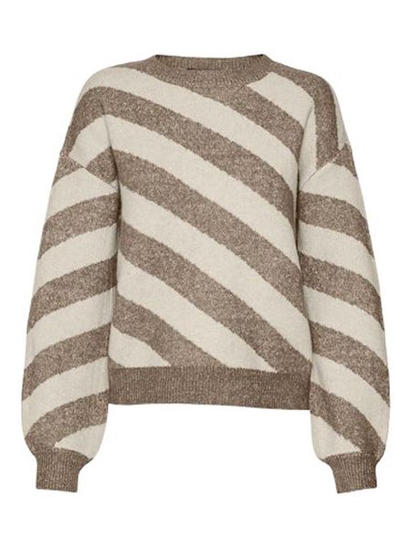 Vero Moda Sweter w kolorze jasnobrązowo-beżowym rozmiar: S. Brązowe swetry oversize Vero Moda, s, bez wzorów, ze splotem, bez ramiączek. Za 129,95 zł.