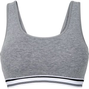 Biustonosz bustier, bawełna organiczna bonprix szary melanż. Biustonosze marki bonprix. Za 34,99 zł.