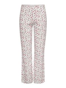 ONLY Spodnie w kolorze biało-czerwonym rozmiar: L. Białe spodnie z wysokim stanem ONLY, bez wzorów, z bawełny, z podwyższonym stanem. Za 52,99 zł.