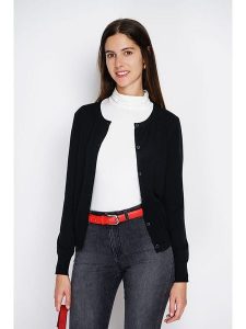 ASSUILI Kardigan w kolorze czarnym rozmiar: 40. Czarne kardigany Assuili, z kaszmiru. Za 105,63 zł.