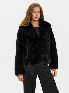 Marciano Guess Futro Audrey 4BGL29 7203A Czarny Regular Fit. Czarne płaszcze Marciano Guess, l, z aplikacjami, z futra, bez kaptura. Za 909,99 zł.