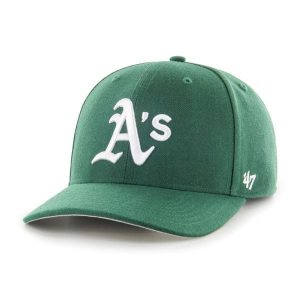 Czapka z daszkiem Oakland Athletics 47Brand MLB Cold Zone MVP. Zielone czapki 47 Brand, bez wzorów, z materiału, eleganckie. Za 139,00 zł.