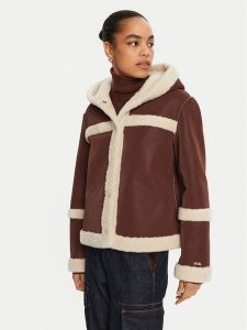 Liu Jo Kożuch TF4140 E0903 Brązowy Regular Fit. Brązowe płaszcze Liu Jo, m, bez wzorów, z syntetyku, bez kaptura. Za 849,99 zł.